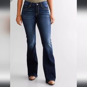 BKE Women's Boot Cut Jeans - Dark Blue